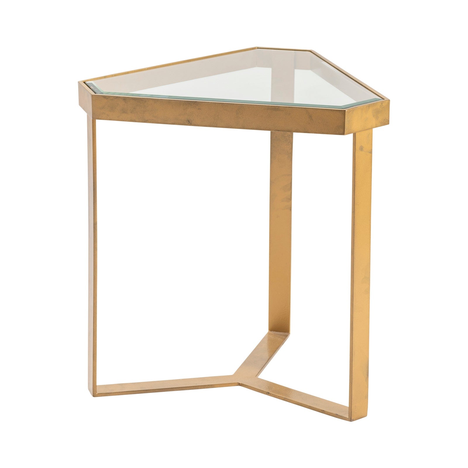Crestview Collection Melrose Glass with Gold Accent Table - Image 1