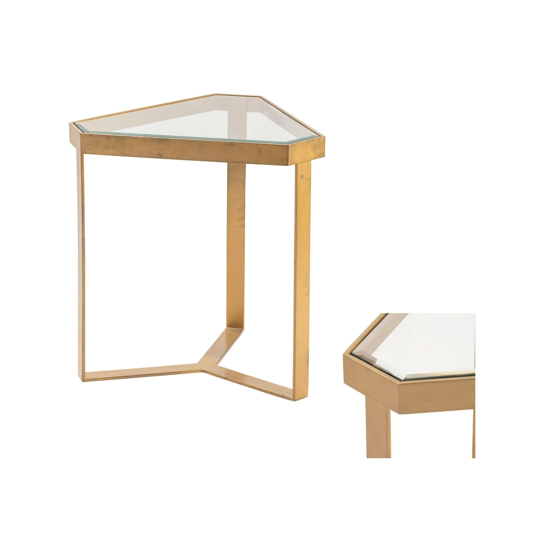 Crestview Collection Melrose Glass with Gold Accent Table - Image 3