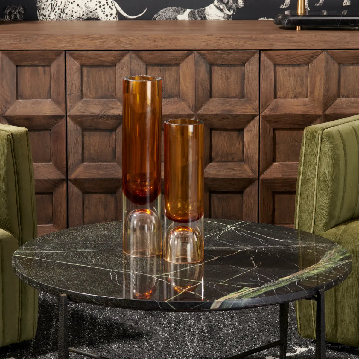 Crestview Collection Small Ferraro Orange Glass Vase - Image 2