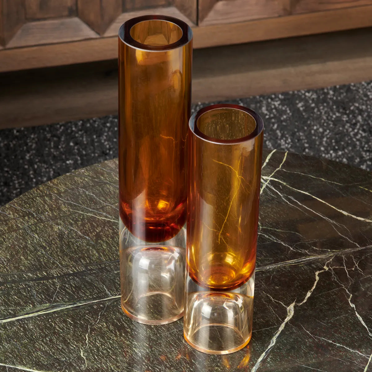 Crestview Collection Small Ferraro Orange Glass Vase - Image 1
