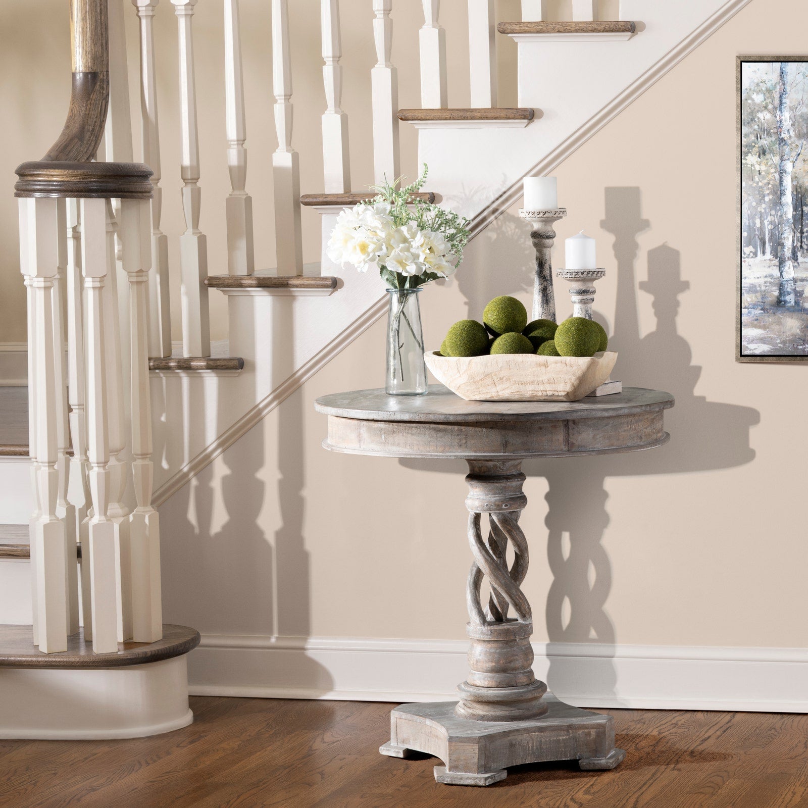 Crestview Collection Freeman Mango Wood Round Accent Table - Image 2