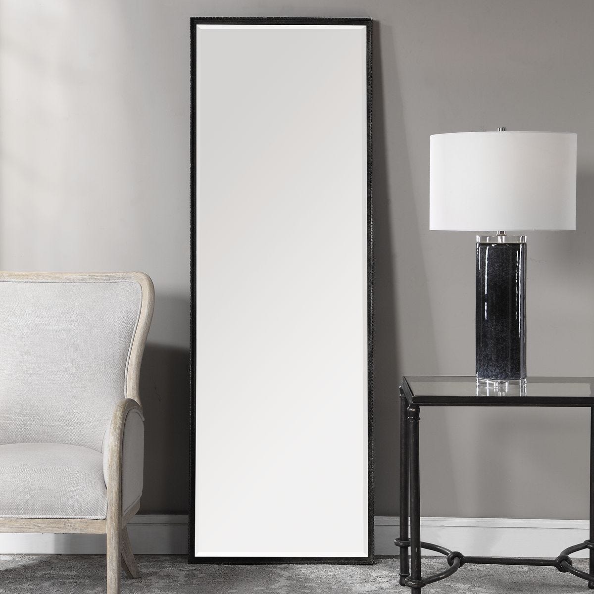 Uttermost Callan Rustic Black Tall Mirror - Image 2