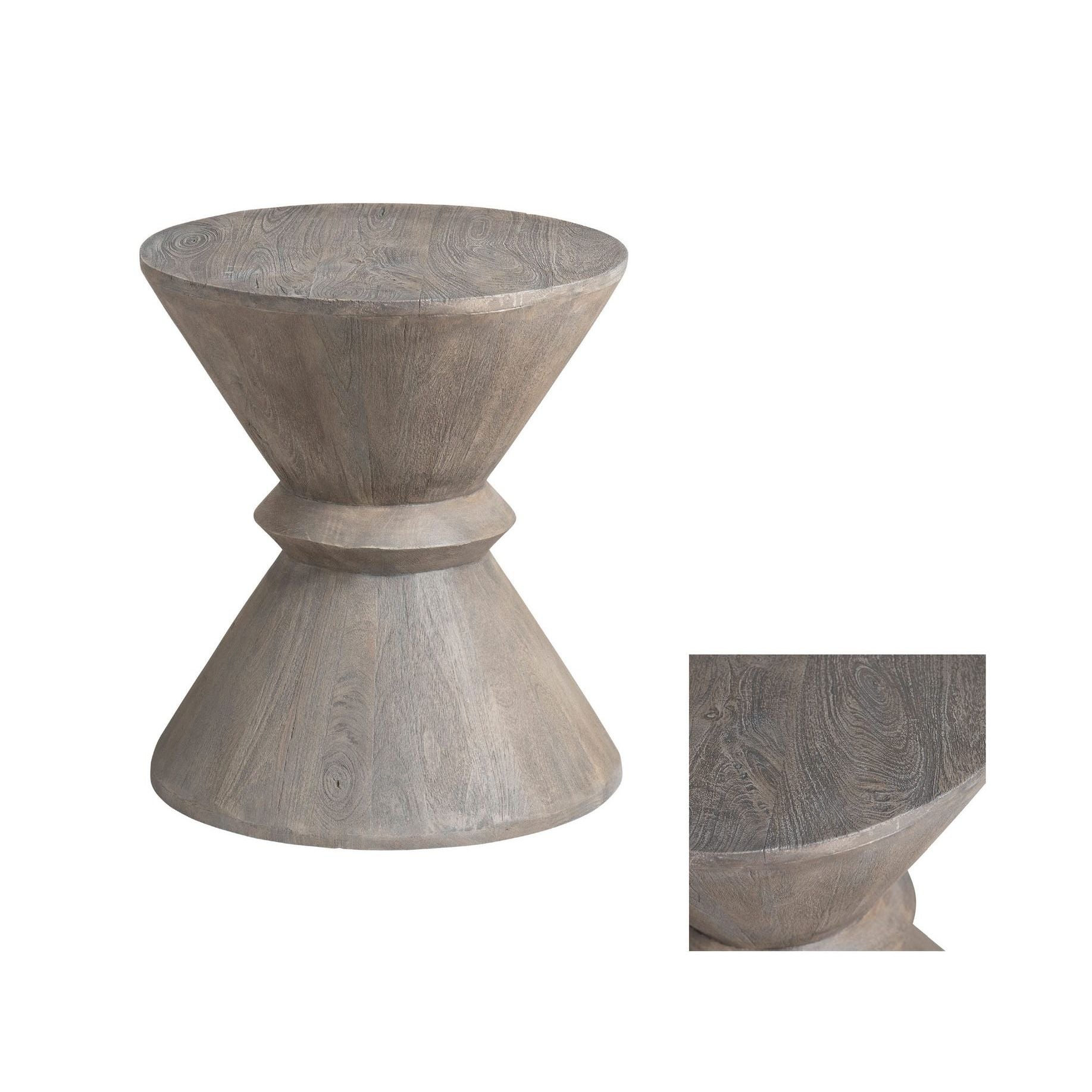Crestview Collection Mimosa Gray Wash Modern Accent Table - Image 3