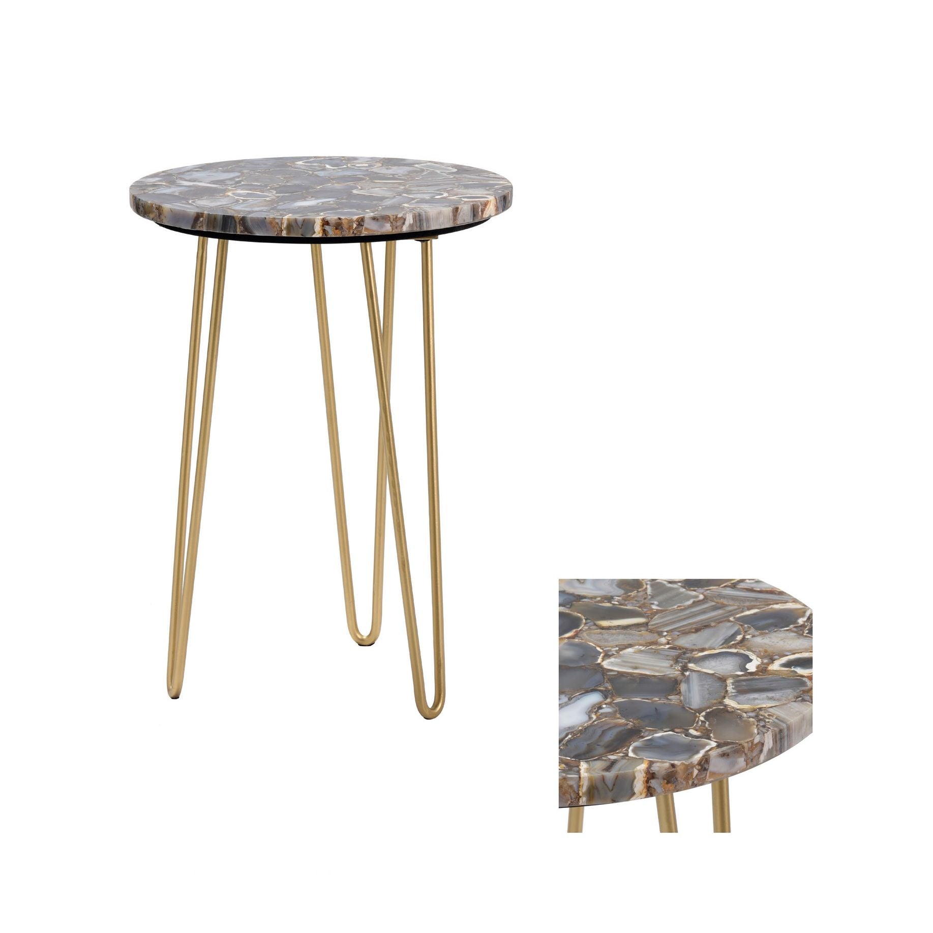 Crestview Collection Westwood Blue Agate Accent Table - Image 2