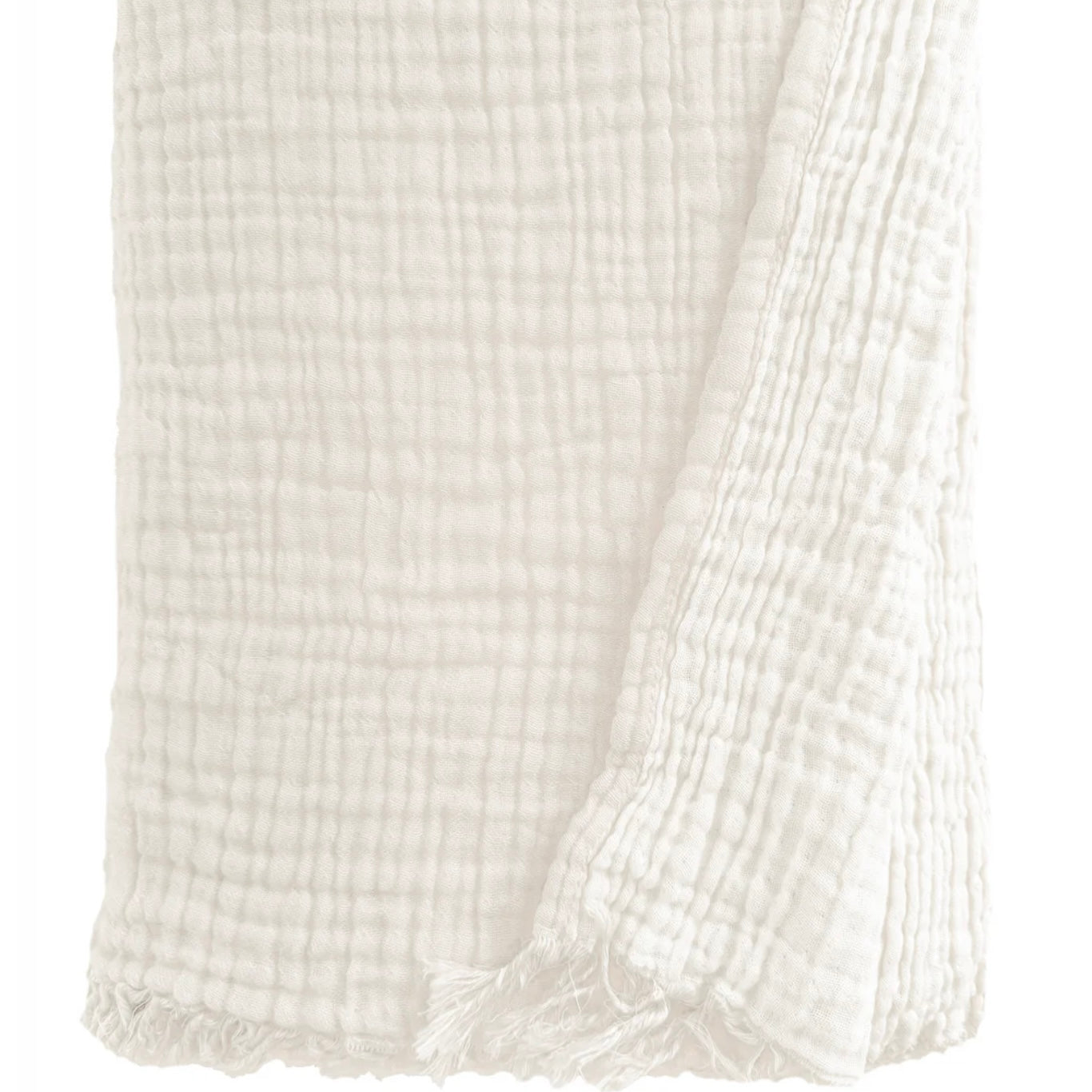 Anaya Home Crinkled Turkish Cotton Oversized Cuddle Blanket ~ Ivory ~  DREAMY BEDDING SALE ~ Limited Quantity - Image 3