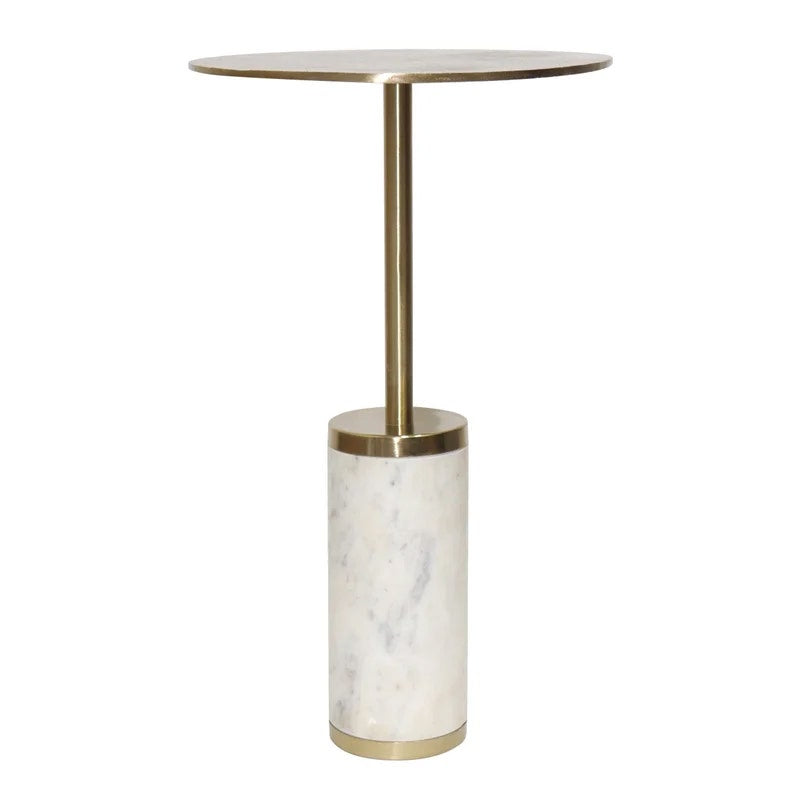 Crestview Collection Casio White Marble Round Accent Table - Image 1