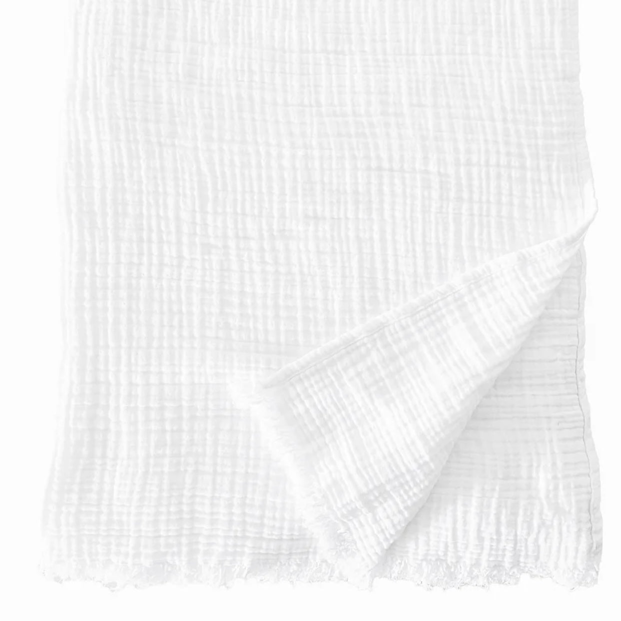 Anaya Home Crinkled Turkish Cotton Oversized Cuddle Blanket ~ White - Image 2