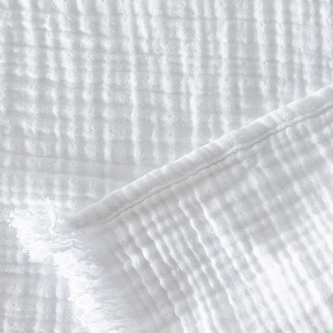 Anaya Home Crinkled Turkish Cotton Oversized Cuddle Blanket ~ White - Image 3