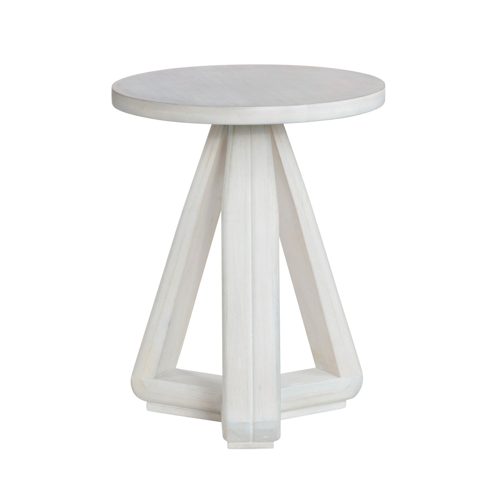 Crestview Collection Triad White Wood Round Accent Table - Image 1
