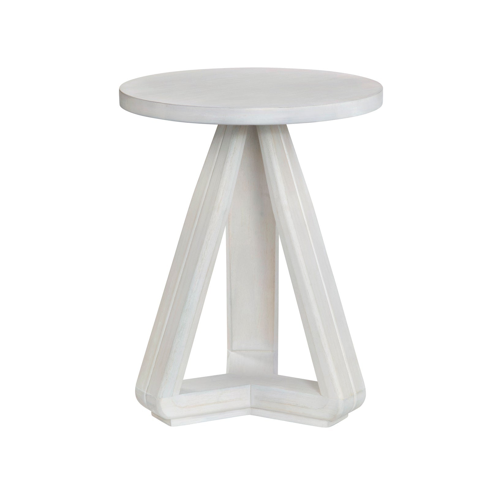Crestview Collection Triad White Wood Round Accent Table - Image 2