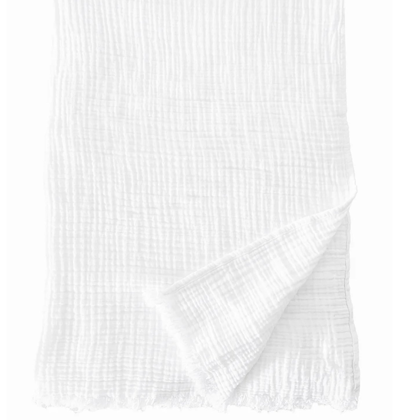 Anaya Home Crinkled Turkish Cotton Cuddle Throw Blanket ~ White ~ DREAMY BEDDING SALE ~ Limited Quantity