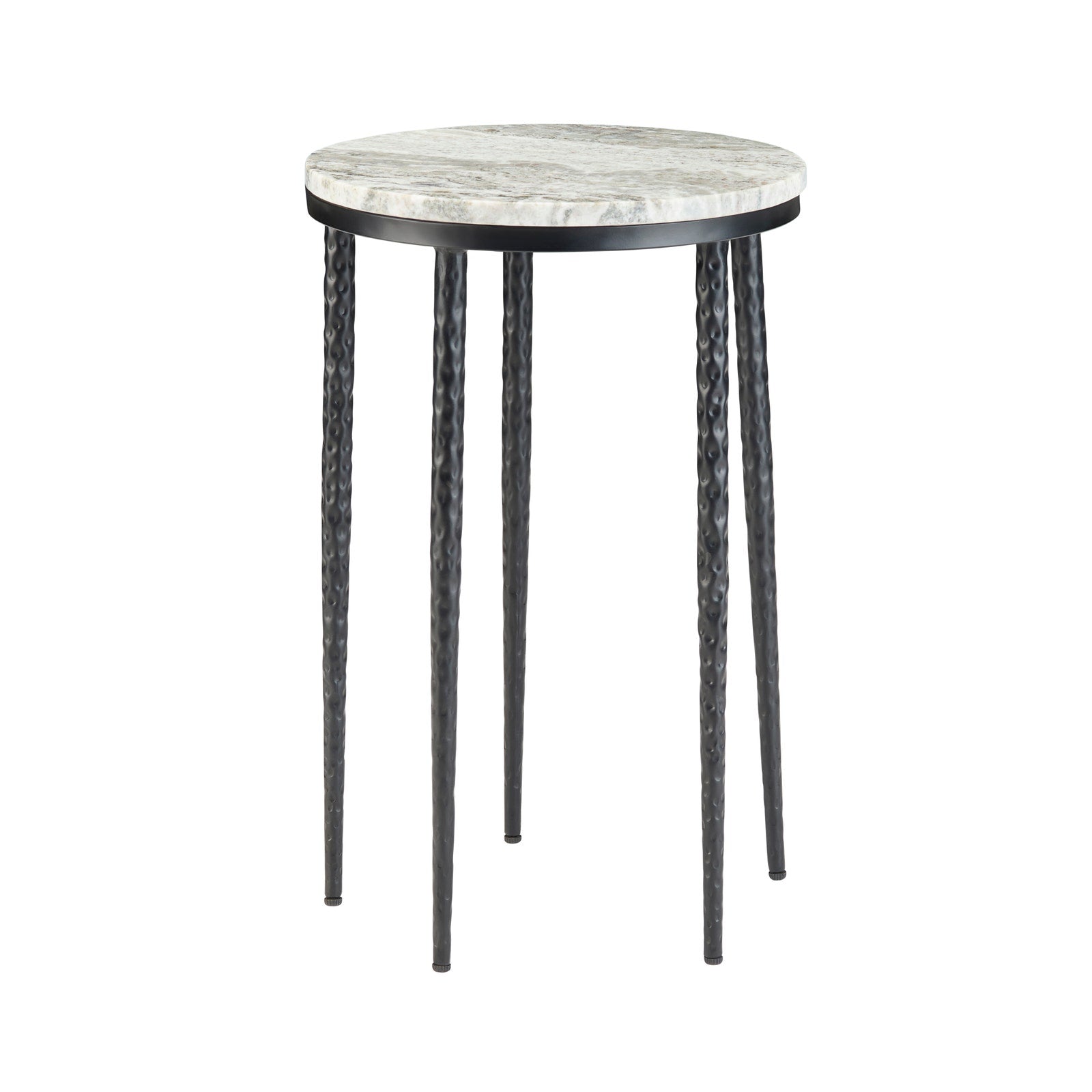 Crestview Collection Celia Gray Marble Round Accent Table - Image 1
