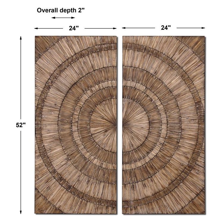 Uttermost Lanciano Set of 2 Natural Wood Wall Panels - Image 2