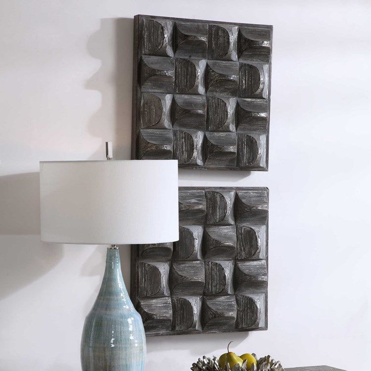 Uttermost Pickford Aged Gray Wash Dimensional Wood Wall Panel - Image 2