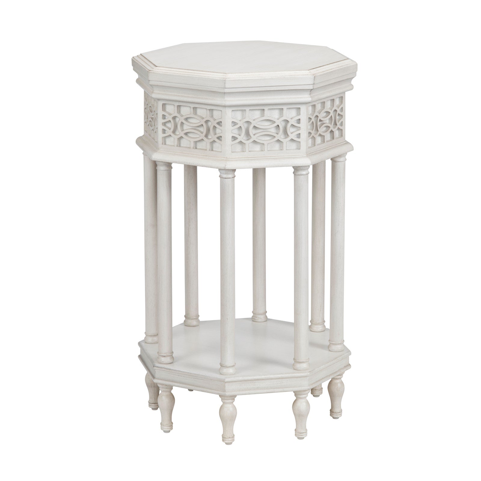 Crestview Collection Fairmont White Round Accent Table - Image 2