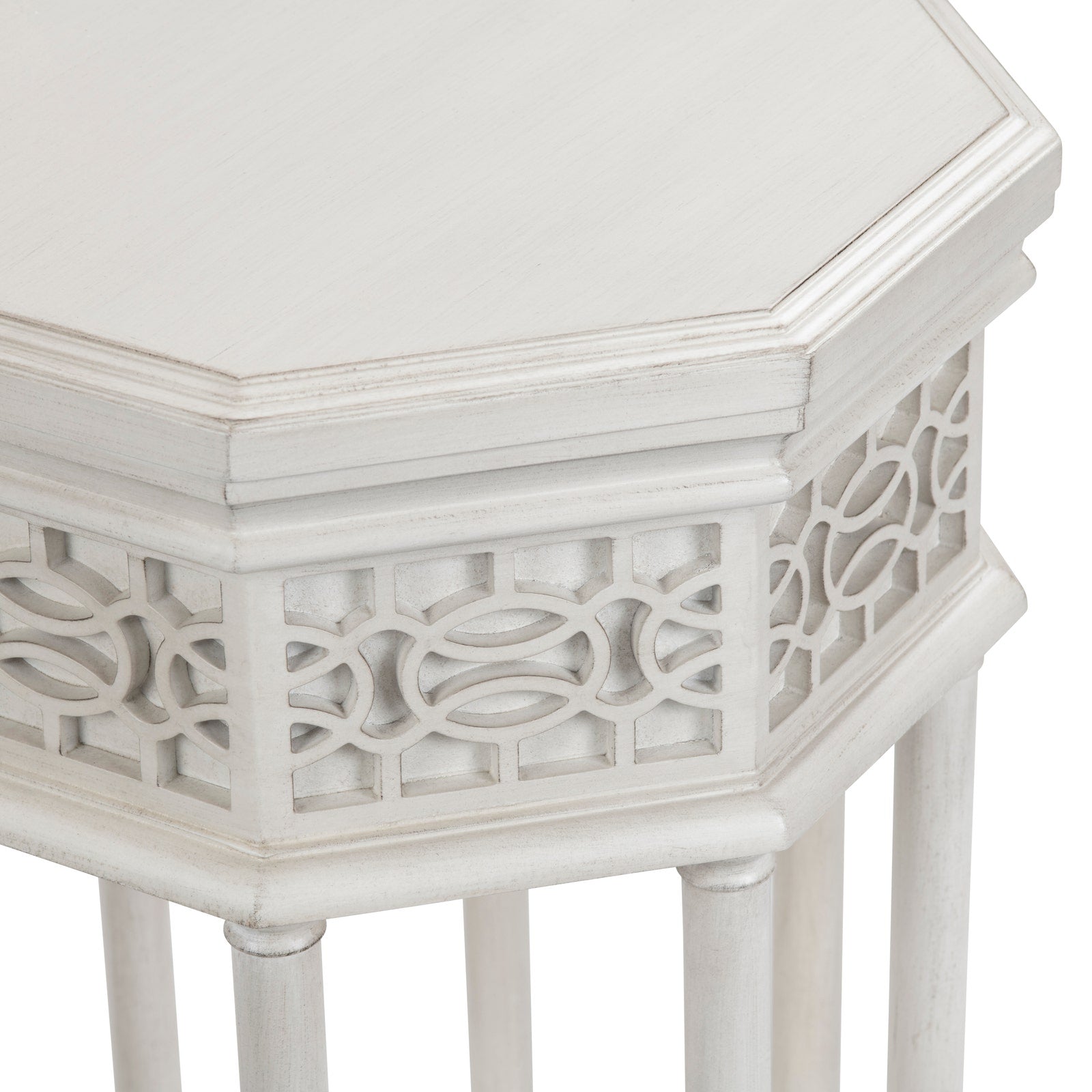 Crestview Collection Fairmont White Round Accent Table - Image 3