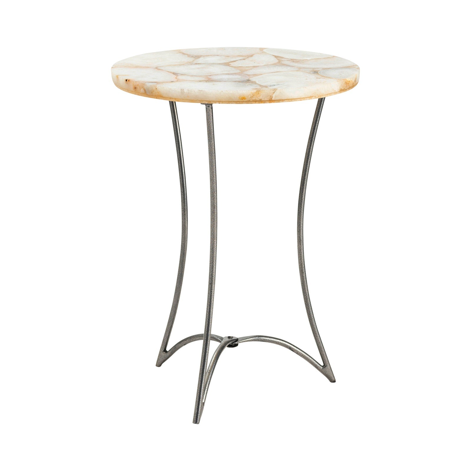Crestview Collection Harlow Cream Agate Round Accent Table - Image 1