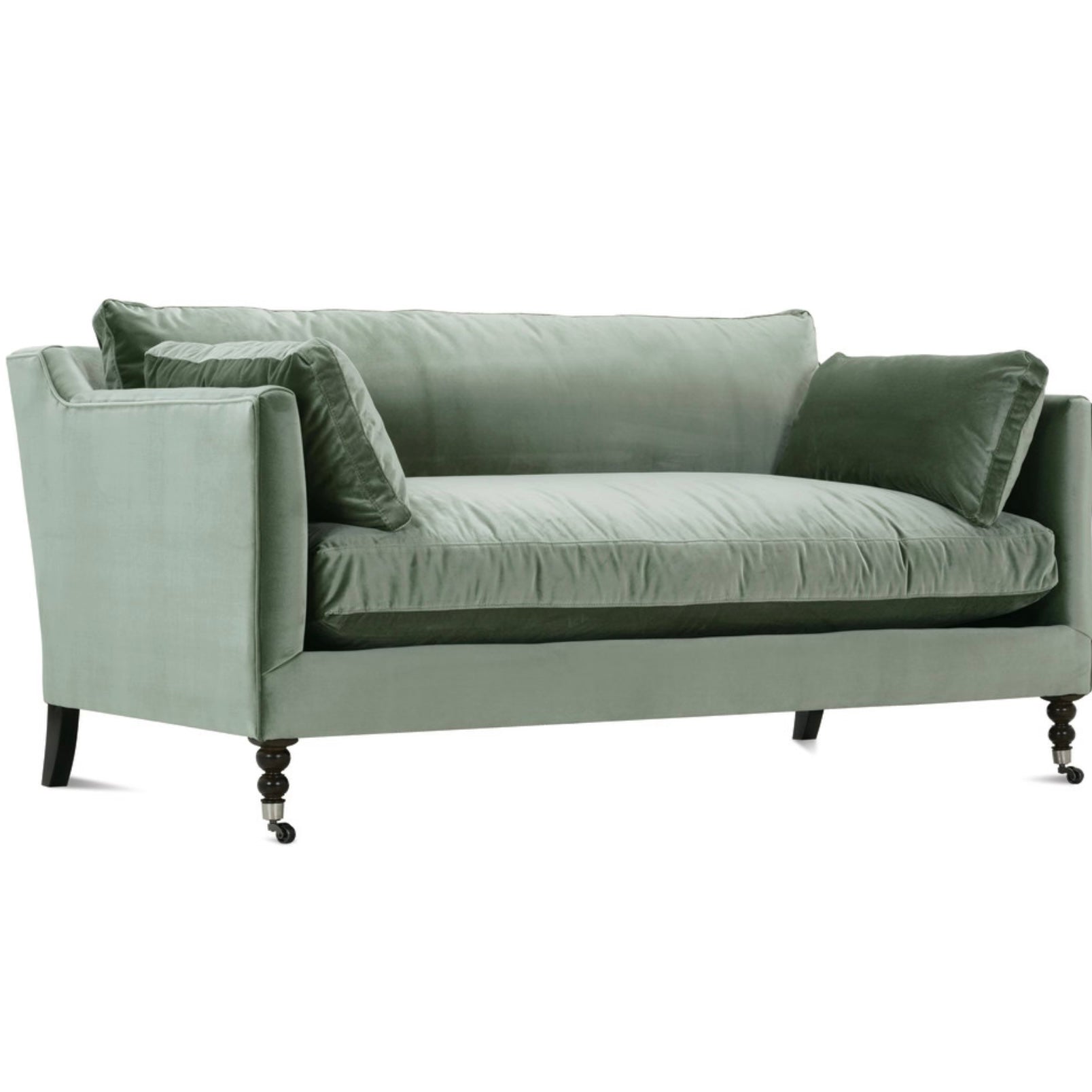 Rowe Furniture Madeline Antiqued Moss Velvet 71” Sofa ~ Express Collection - Image 2