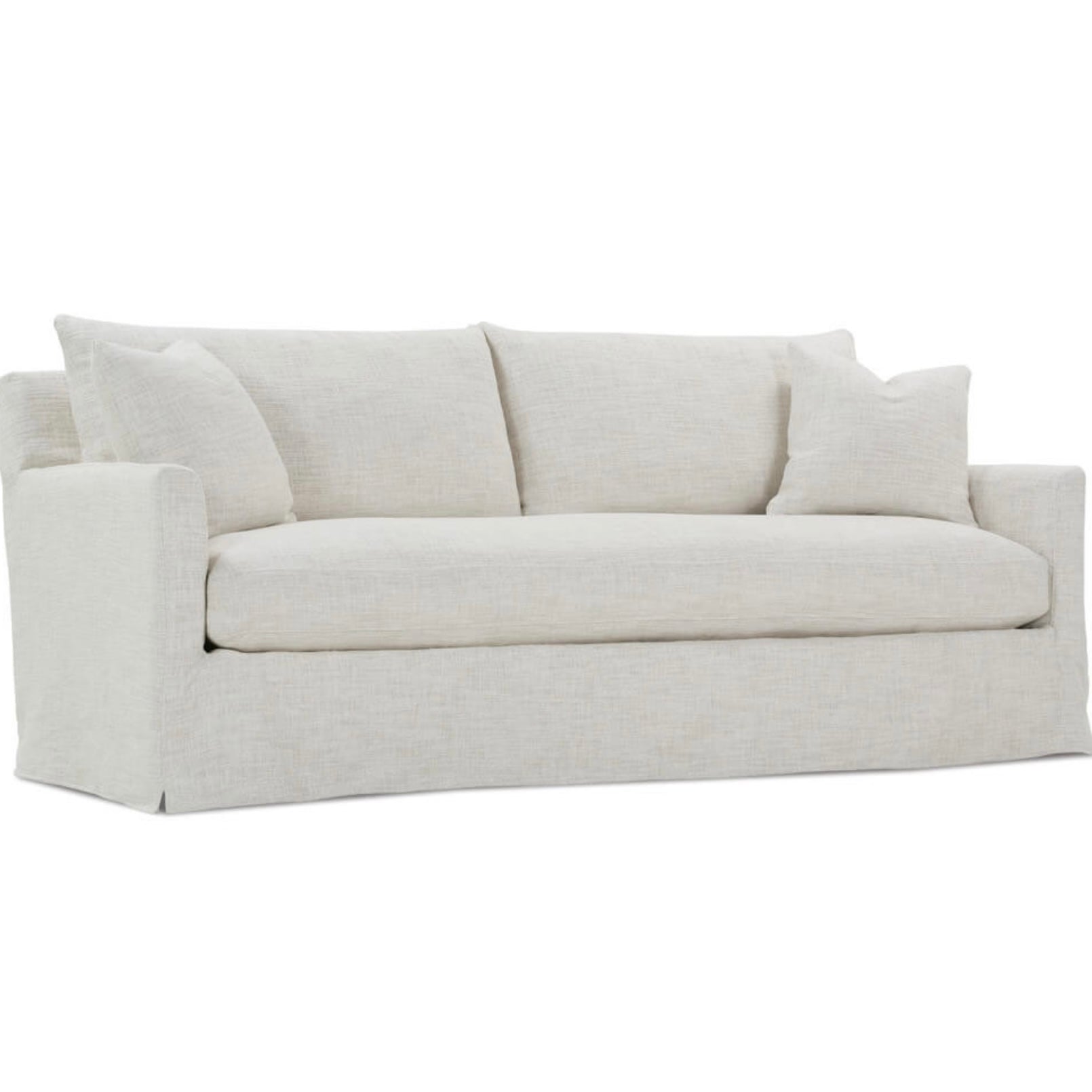 Rowe Furniture Lilah White Linen Slipcovered 89-inch Sofa - Image 3