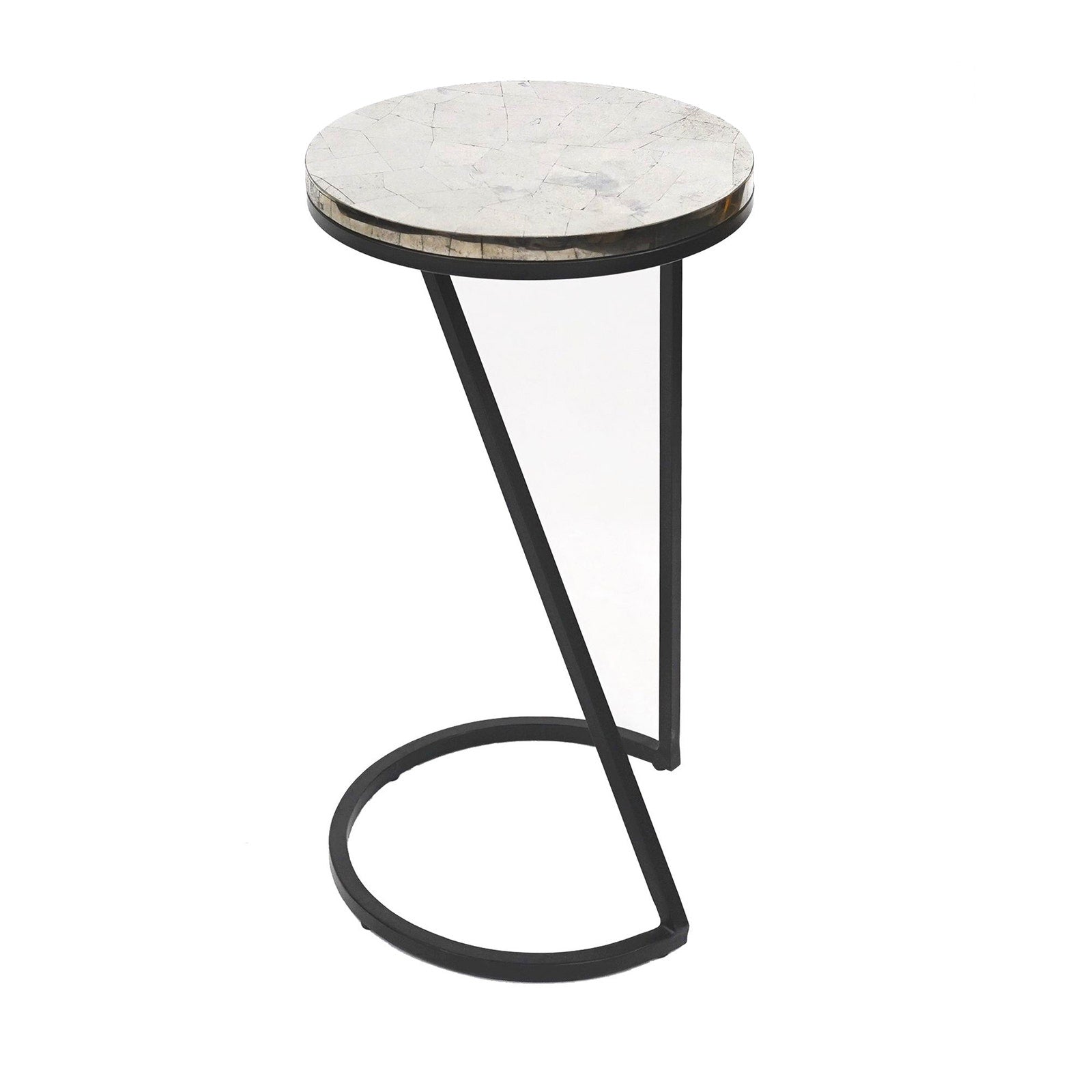 Crestview Collection Sullivan Silver Pyrite Round Accent Table - Image 2