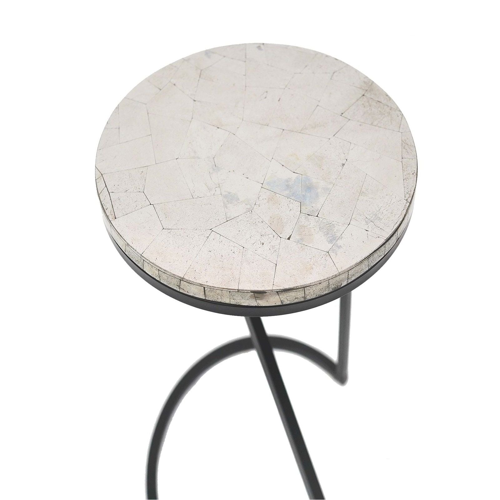 Crestview Collection Sullivan Silver Pyrite Round Accent Table - Image 3
