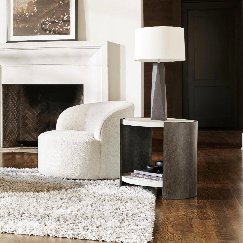 Bernhardt Prado Collection Modern Rustic Accent Table ~ Porcini Finish
