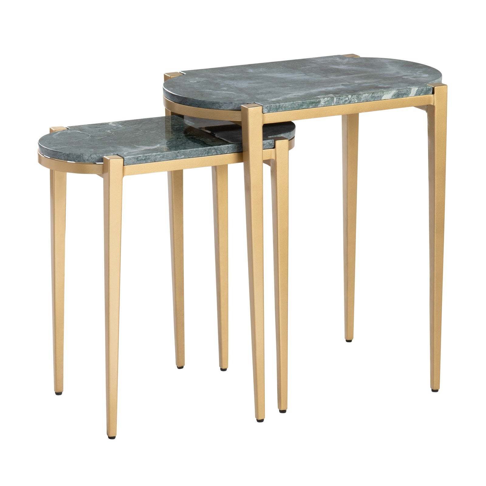 Crestview Collection Beckham Marble Set of 2 Nesting Accent Tables - Image 1