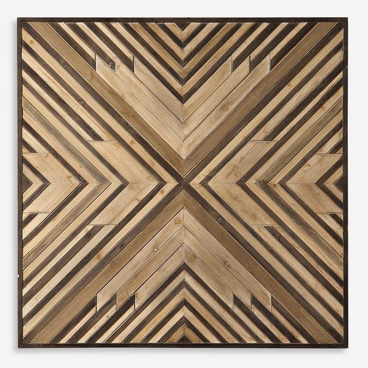 Uttermost Floyd Rustic Modern Dimensional Fir Wood Wall Panel - Image 1