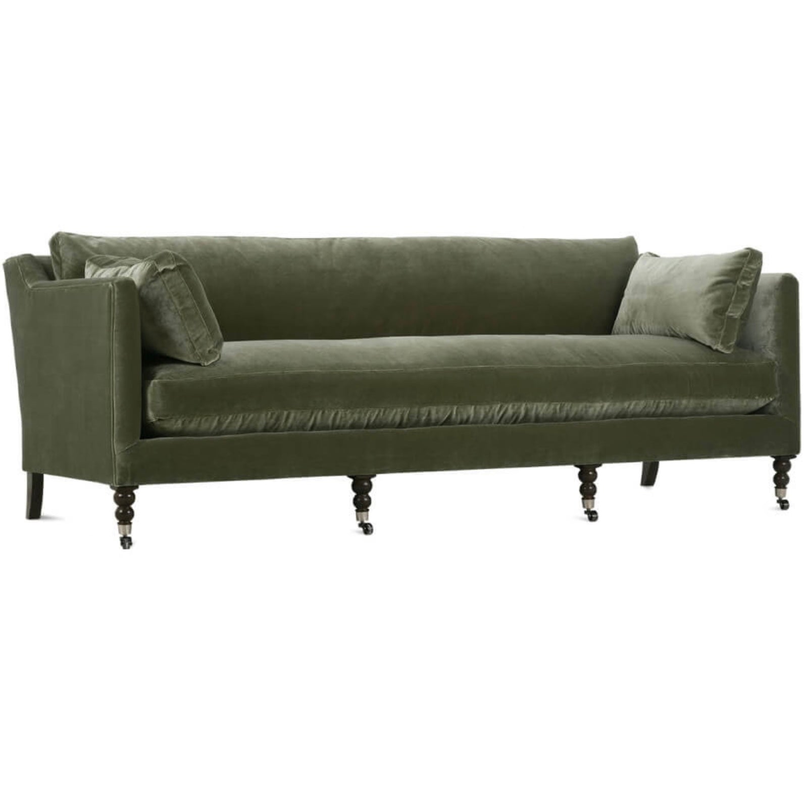 Rowe Furniture Madeline Antiqued Moss Velvet 90” Sofa ~ Express Collection - Image 2