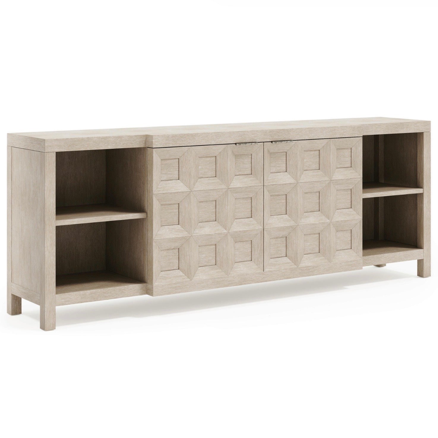 Bernhardt Prado Collection Coffered Entertainment Credenza ~ Tawny Finish - Image 2
