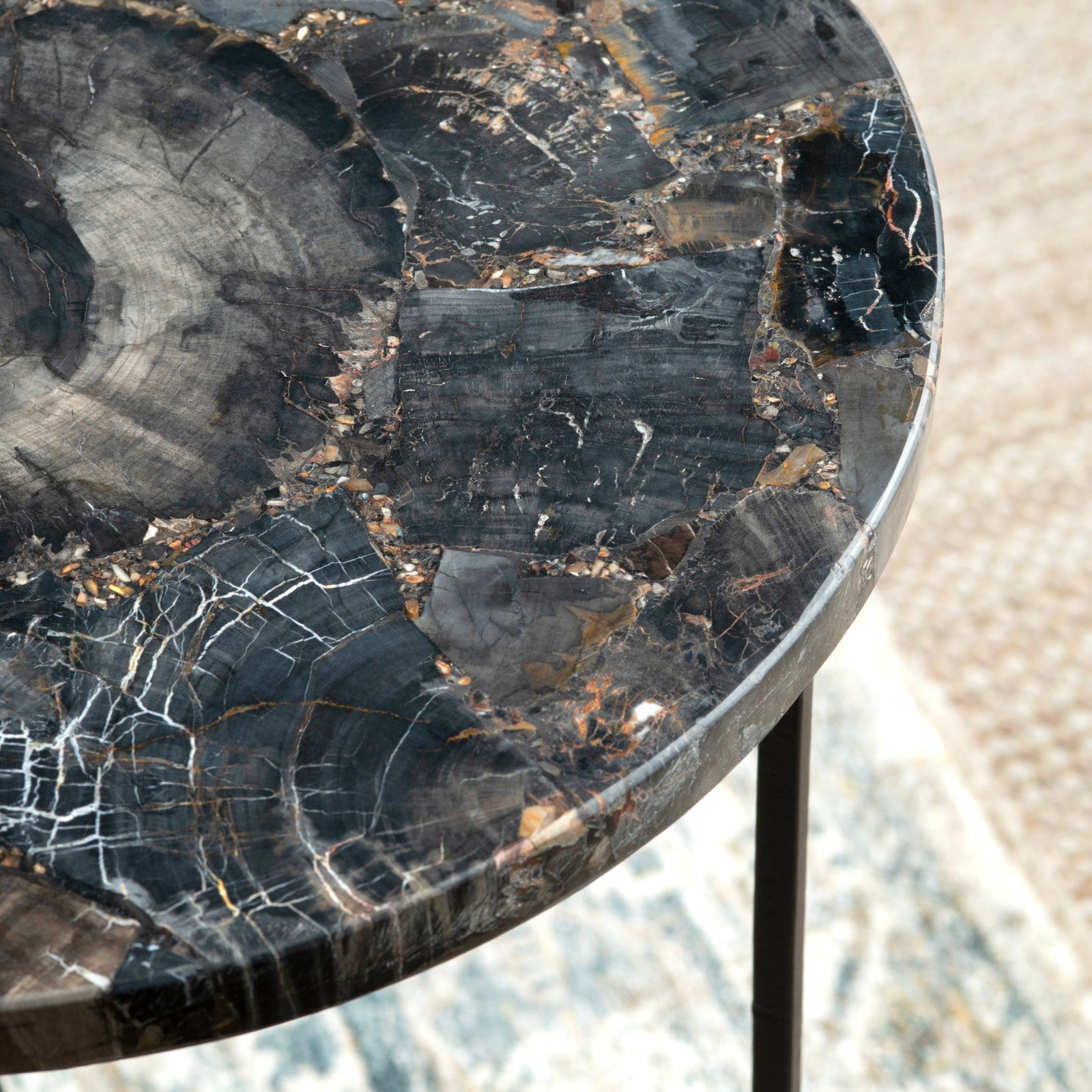 Crestview Collection Pennington Petrified Wood Accent Table - Image 3