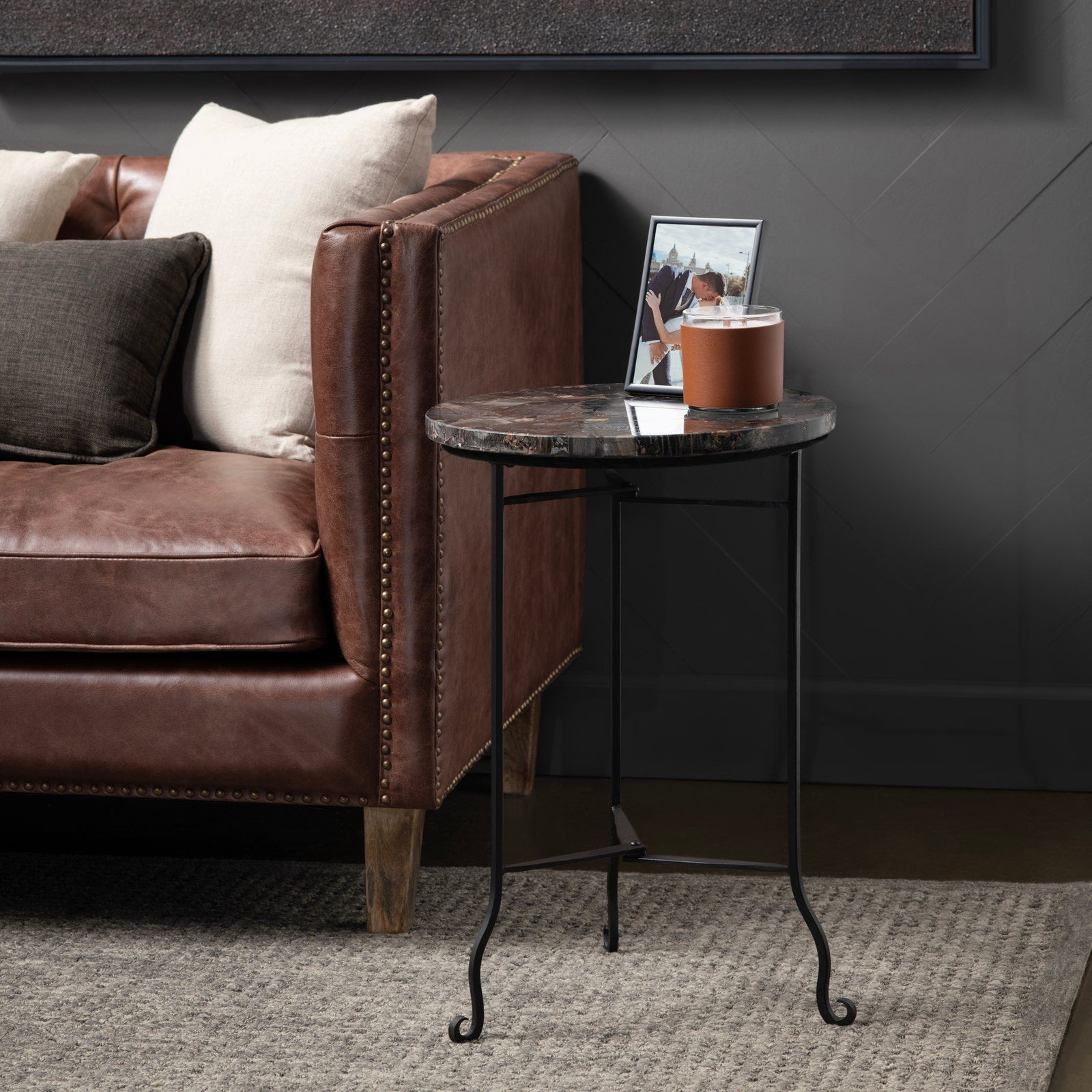 Crestview Collection Pennington Petrified Wood Accent Table - Image 1