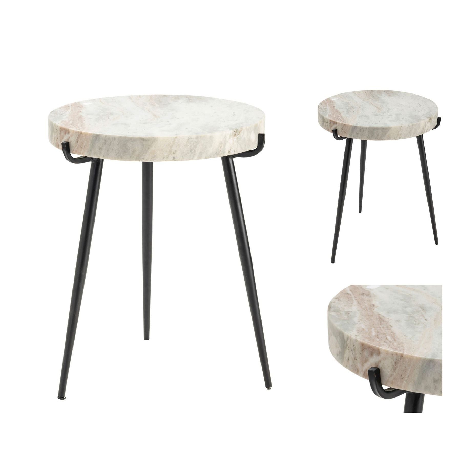 Crestview Collection Maxwell Marble Round Accent Table - Image 2