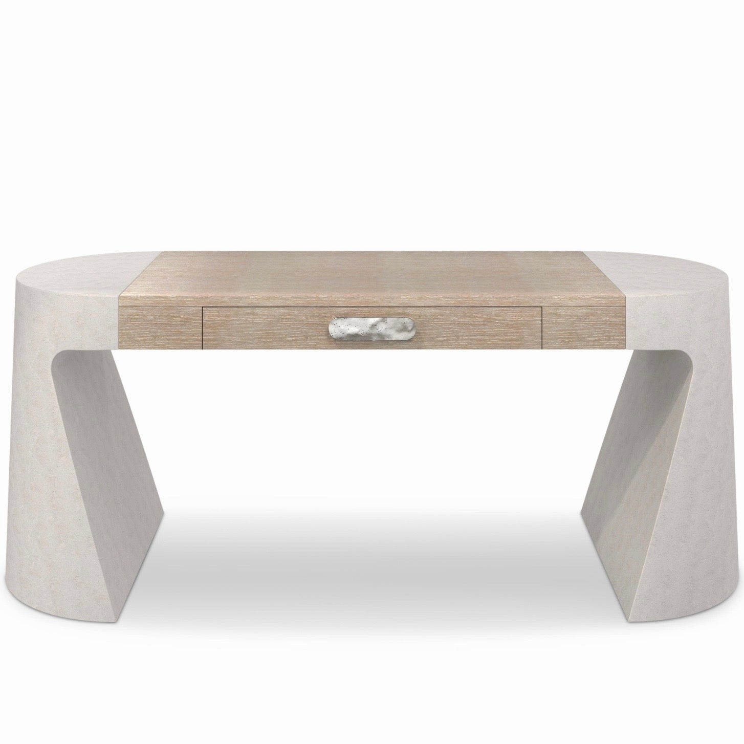 Bernhardt Prado Collection Wood and Glass-Reinforced Concrete Desk - Image 3