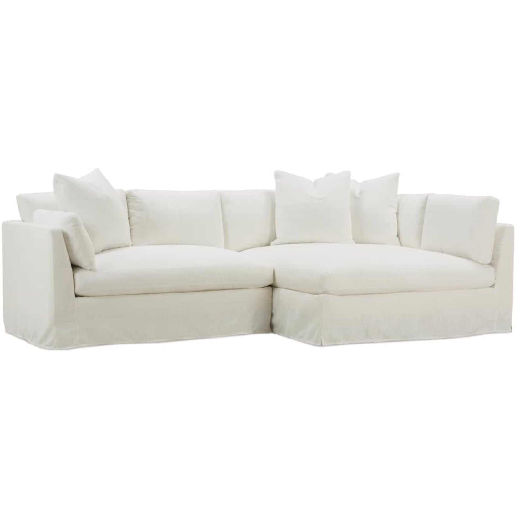 Rowe Furniture Boden Cream Linen Slipcovered Sectional Sofa - Image 1