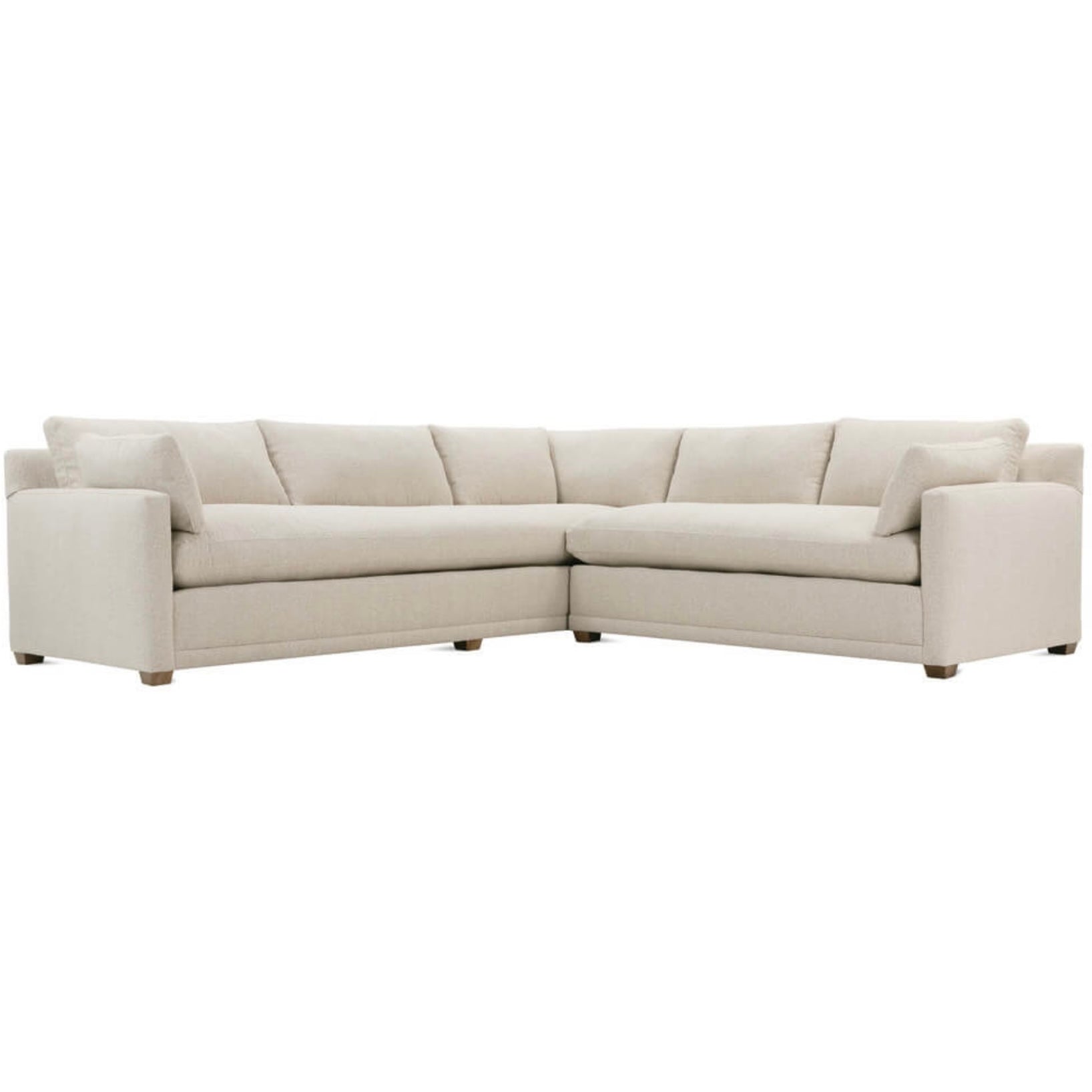 Rowe Furniture Sylvie Sand Boucle Bench Seat Sectional Sofa 116" x 110" - Image 2