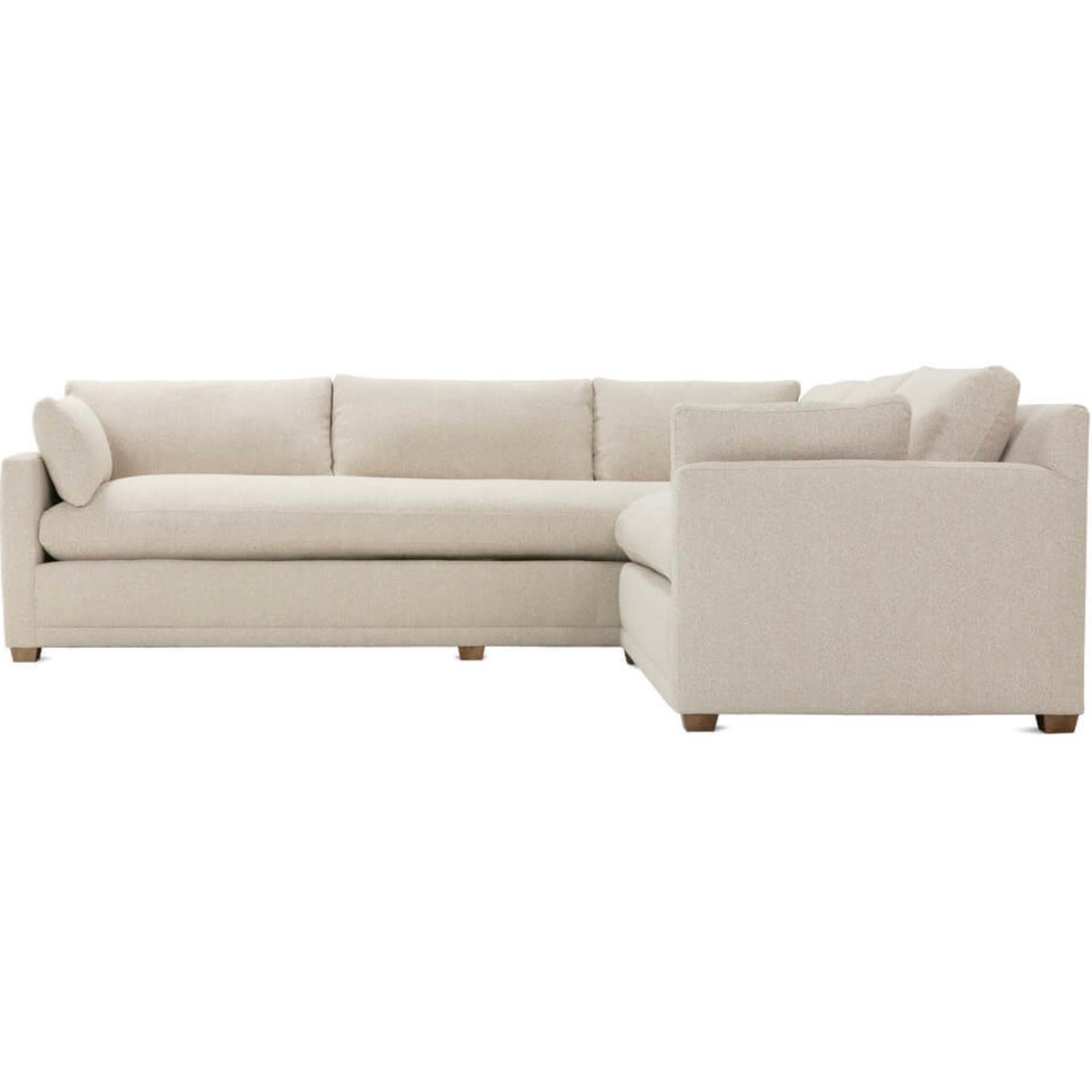 Rowe Furniture Sylvie Sand Boucle Bench Seat Sectional Sofa 116" x 110" - Image 3