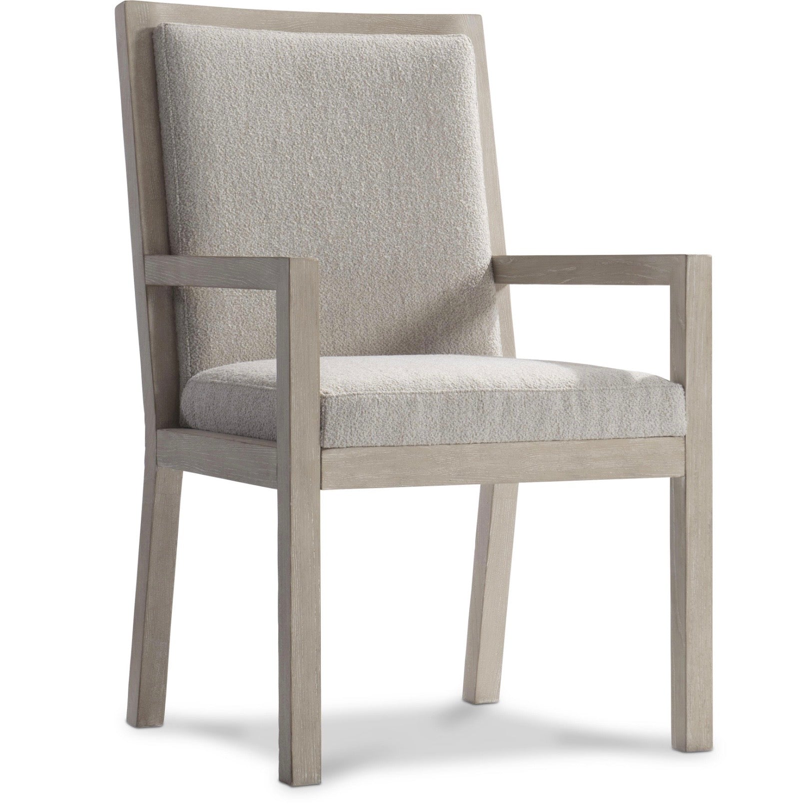 Bernhardt Prado Collection Upholstered Dining Armchair with Tawny Finished Wood Frame - Image 1