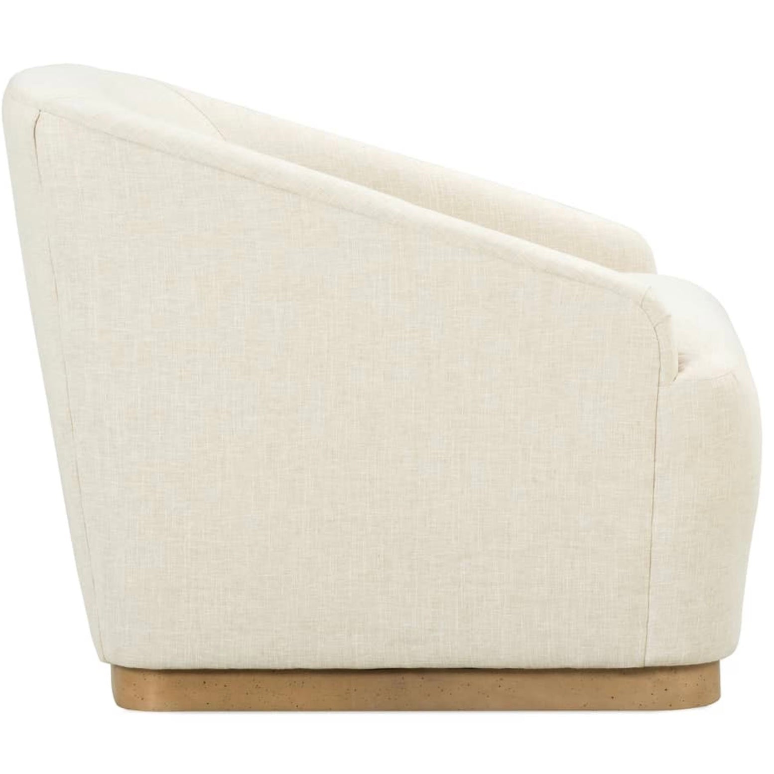 Rowe Furniture Bernie Swivel Chair in Ecru Chenille with Washed Oak Plinth Base~ Limited Quantities for Express Ship ~ ONLY 2 of this version Available! - Image 3