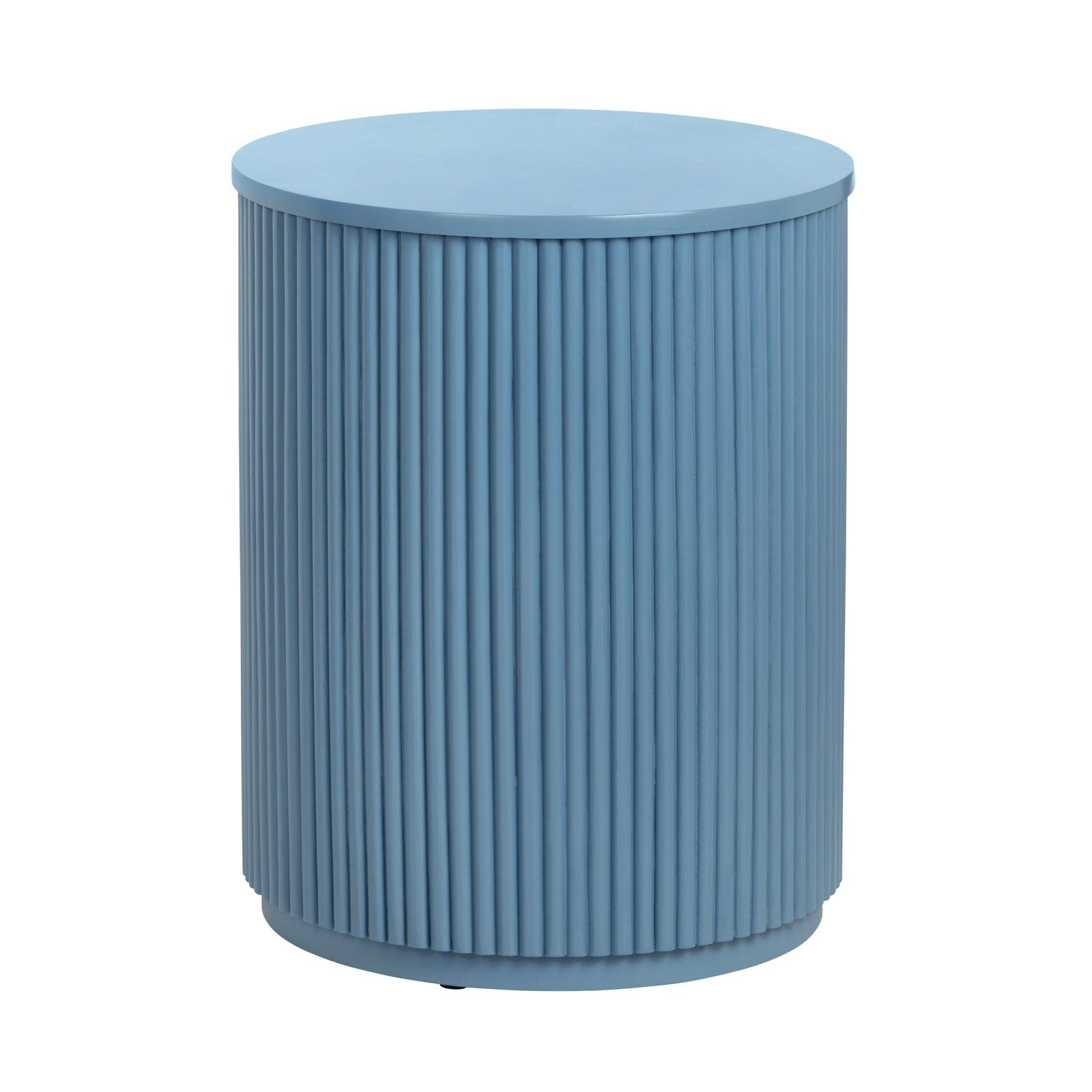 Crestview Collection Astoria Blue Fluted Round Accent Table - Image 1
