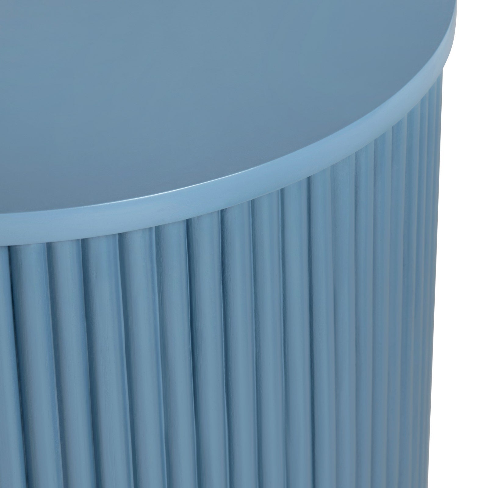 Crestview Collection Astoria Blue Fluted Round Accent Table - Image 2
