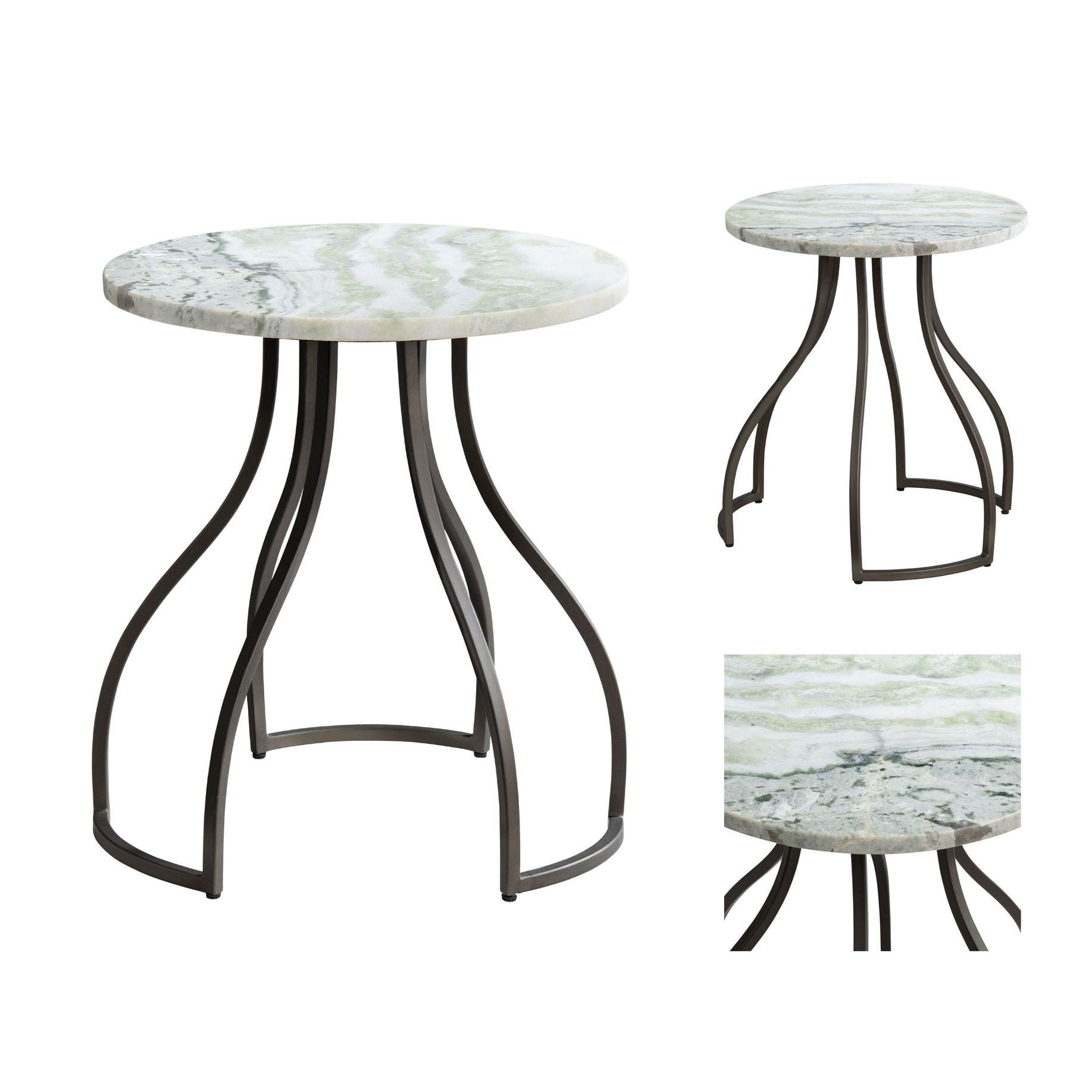 Crestview Collection Aiden Marble Round Accent Table - Image 3