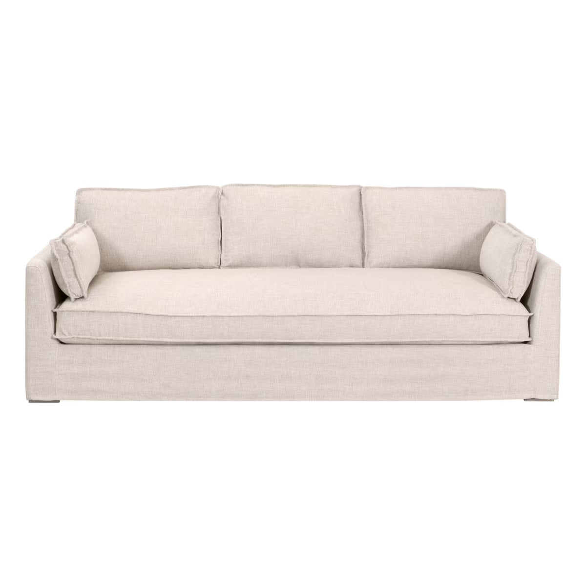 Essentials For Living Thea Outdoor 90” Taper Arm Slipcover Sofa ~ Performance Allerton-Twine