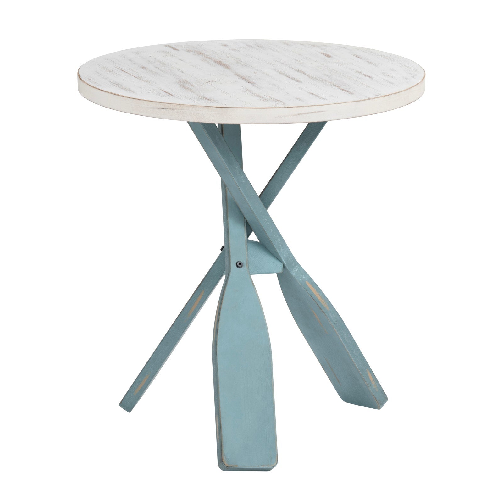 Crestview Collection Chesapeake White and Blue Accent Table - Image 1