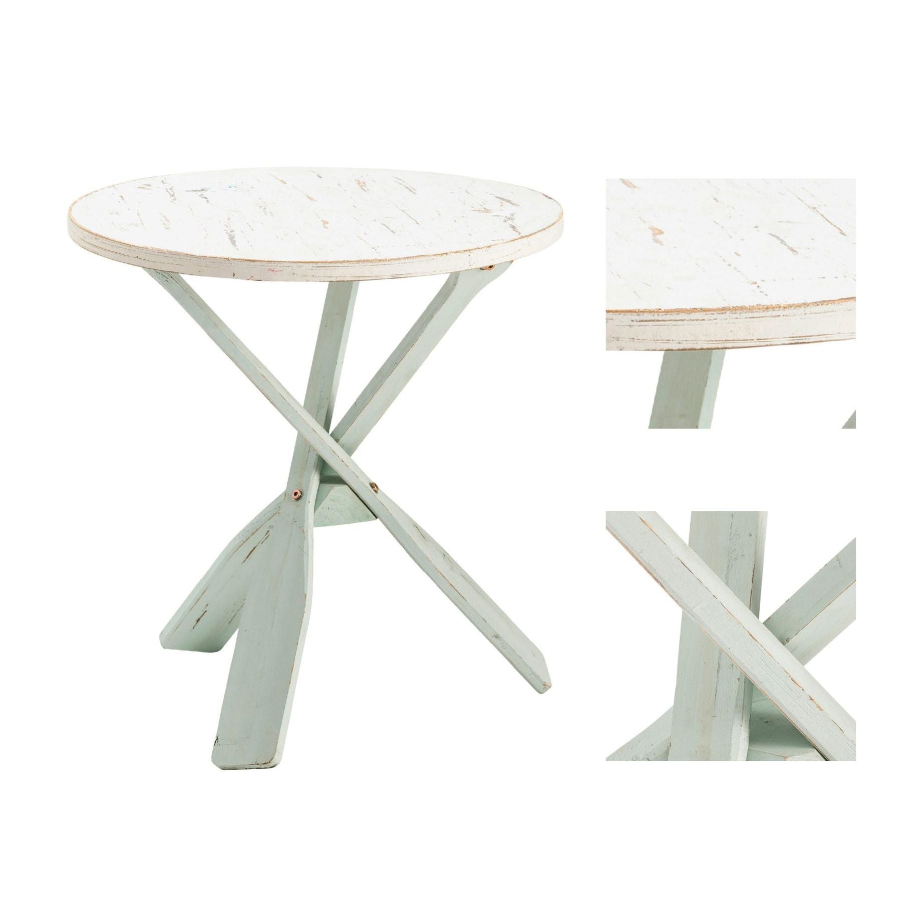 Crestview Collection Chesapeake White and Blue Accent Table - Image 3