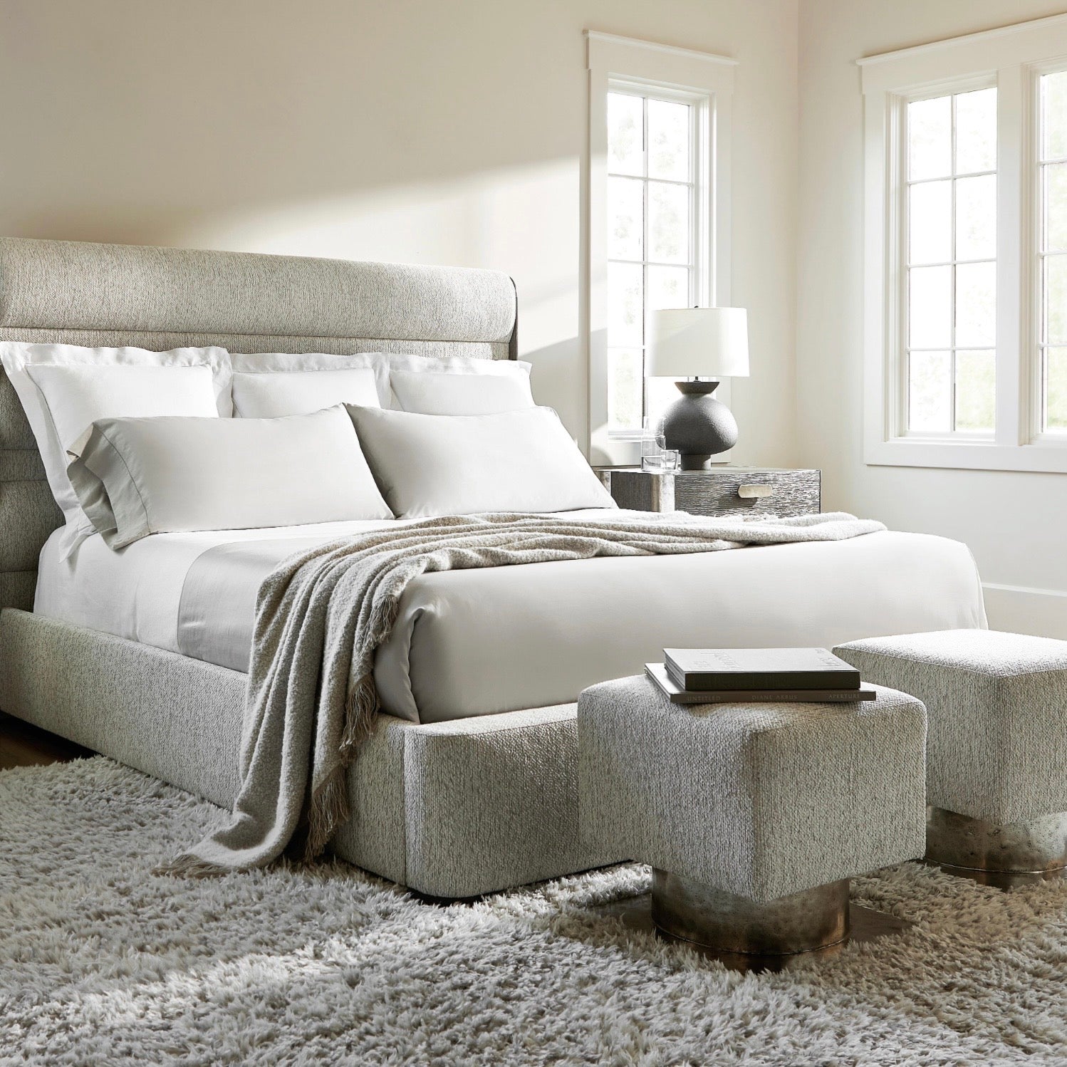 Bernhardt Prado Collection Modern Square Upholstered Bench - Image 2