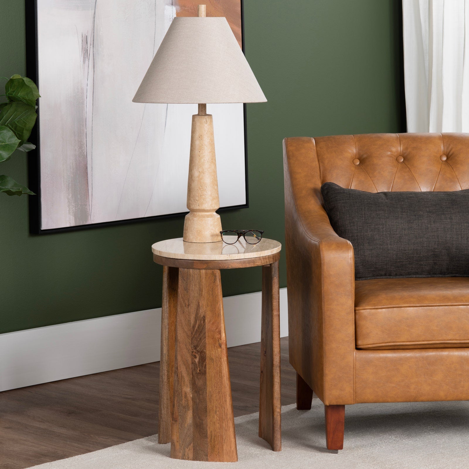 Crestview Collection Liam Modern Round Accent Table - Image 1