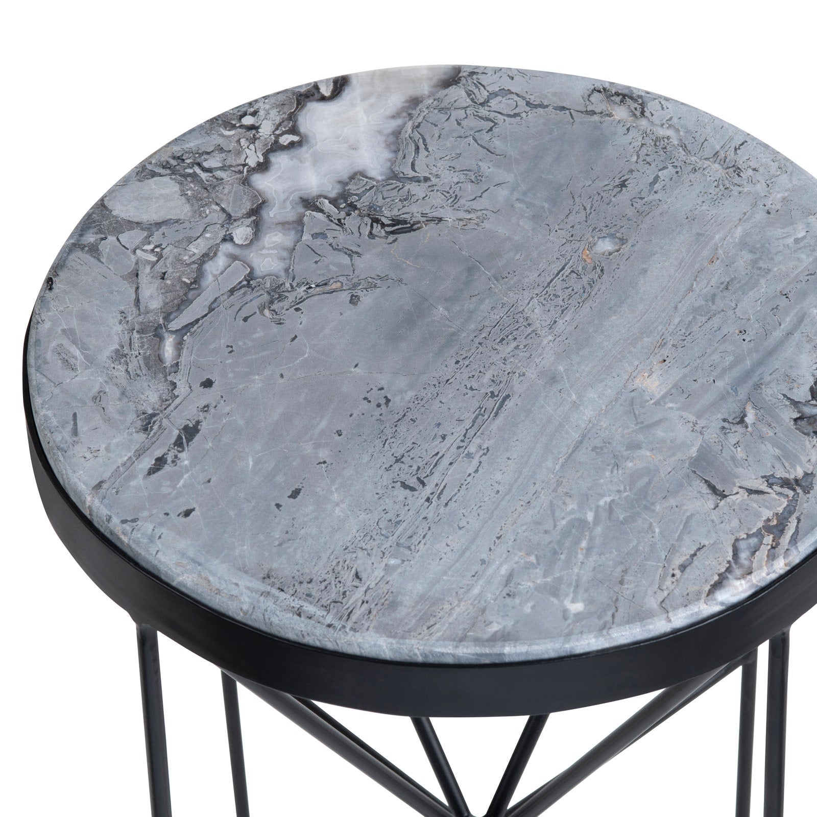 Crestview Collection Haiden Marble Round Accent Table - Image 3