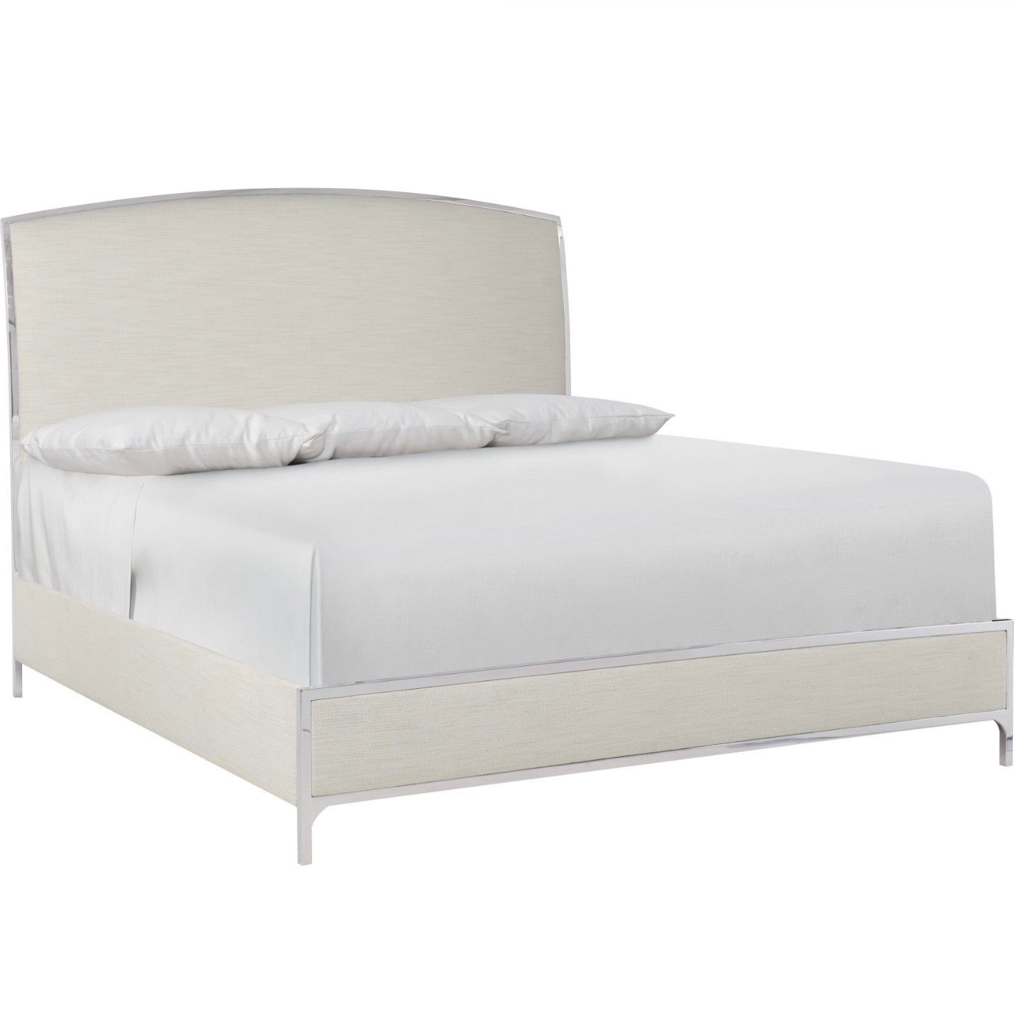 Bernhardt Silhouette Collection Cream Upholstered Panel King Size Bed - Image 2