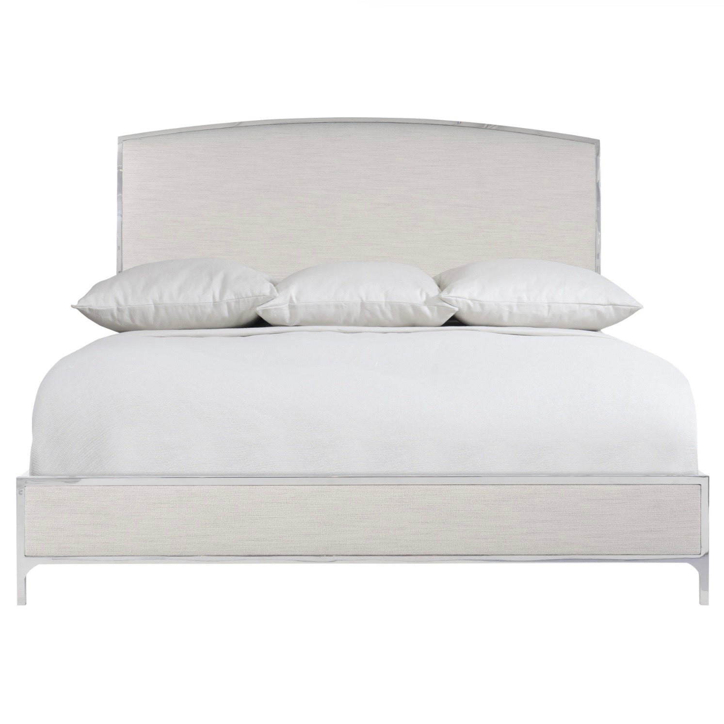 Bernhardt Silhouette Collection Cream Upholstered Panel King Size Bed - Image 3